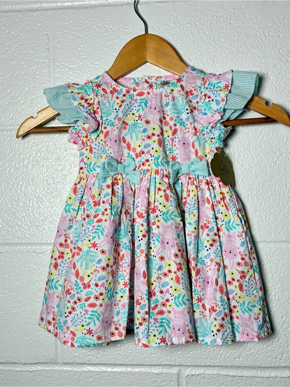 Baby essentials girls bunny floral print dress